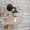 Industrielle Wandlampe aus weißem Porzellan & Klarglas & Messing 6