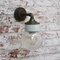Industrial White Porcelain & Clear Glass Brass Wall Lamp 8