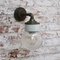 Industrial White Porcelain & Clear Glass Brass Wall Lamp, Image 8