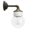 Industrial White Porcelain & Clear Glass Brass Wall Lamp Scone 1
