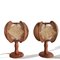 French Country Wooden Straw Bedside Table Lamp, 1960s, Set of 2, Image 3