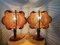 Mid-Century Frencg Wood Straw Wooden Bedside Table Lamps, 1960s, Set of 2, Image 4