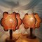 Mid-Century Frencg Wood Straw Wooden Bedside Table Lamps, 1960s, Set of 2 5