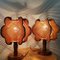 Mid-Century Nachttischlampen aus Holz & Stroh, 1960er, 2er Set 5