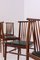 Vintage American Leather and Wood Chairs, Set of 4 4