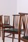 Vintage American Leather and Wood Chairs, Set of 4, Image 4