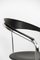 Vintage Italian Minimalist Black Leather Canasta Desk Chair from Arrben, 1970s, Image 11