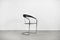 Chaise de Bureau Canasta Vintage Minimaliste en Cuir Noir de Arrben, Italie, 1970s 1