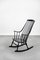 Rocking Chair Grandessa Vintage en Bois Noir par Lena Larsson pour Nesto, Suède, 1960s 2