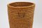 Mid-Century Brass Raffia Basket, Vienna, 1950s 3