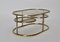 Space Age Brass Plated Oval Sofa Table, Italy, 1960s 4