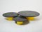 Large Round Coffee Tables With Yellow Lacquer Slate Tops, 1970s, Set of 3 11