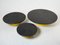 Large Round Coffee Tables With Yellow Lacquer Slate Tops, 1970s, Set of 3 9