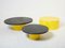 Large Round Coffee Tables With Yellow Lacquer Slate Tops, 1970s, Set of 3 4