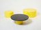 Large Round Coffee Tables With Yellow Lacquer Slate Tops, 1970s, Set of 3 5