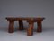 Tavolino da caffè brutalista Mid-Century in legno massello, Immagine 1