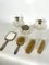 Italian Silver Plated and Blown Murano Glass Bathroom Set, 1940s, Set of 7 3