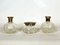 Italian Silver Plated and Blown Murano Glass Bathroom Set, 1940s, Set of 7 2