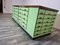 Credenza da farmacia modulare in legno verde, set di 2, Immagine 6