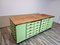 Credenza da farmacia modulare in legno verde, set di 2, Immagine 17