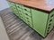 Credenza da farmacia modulare in legno verde, set di 2, Immagine 11