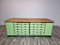 Credenza da farmacia modulare in legno verde, set di 2, Immagine 2