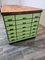 Credenza da farmacia modulare in legno verde, set di 2, Immagine 3