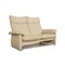 Cream Leather Two-Seater Laauser Sofa 7