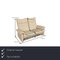 Cream Leather Two-Seater Laauser Sofa 2