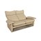 Cream Leather Two-Seater Laauser Sofa 3