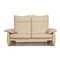 Cream Leather Two-Seater Laauser Sofa 1