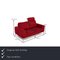 Red Fabric Two-Seater Cocoon Couch by Willi Schillig 2