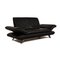 Black Leather Two Seater Rossini Couch with Function from Koinor 7
