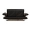 Black Leather Two Seater Rossini Couch with Function from Koinor 9