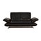 Black Leather Two Seater Rossini Couch with Function from Koinor 1