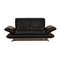 Schwarzes Zwei-Sitzer Rossini Leder Sofa mit Funktion von Koinor 1