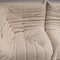 Togo Boucle Modular Sofa in White by Michel Ducaroy for Ligne Roset, Set of 5 11