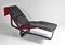 Mid-Century Reclining Chaise Lounge in Black Leather by Ingmar Relling, 1970s 1