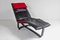 Chaise longue reclinabile Mid-Century in pelle nera di Ingmar Relling, anni '70, Immagine 3