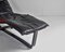 Chaise longue reclinabile Mid-Century in pelle nera di Ingmar Relling, anni '70, Immagine 14