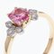 Modern French Pink Sapphire Diamonds & 18 Karat Yellow Gold Thin Ring 8