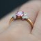 Modern French Pink Sapphire Diamonds & 18 Karat Yellow Gold Thin Ring, Image 6