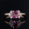 Bague Fine en Or Jaune 18 Carats et Saphir Rose, France 5