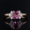 Modern French Pink Sapphire Diamonds & 18 Karat Yellow Gold Thin Ring, Image 5
