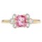 Modern French Pink Sapphire Diamonds & 18 Karat Yellow Gold Thin Ring, Image 1