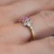 Modern French Pink Sapphire Diamonds & 18 Karat Yellow Gold Thin Ring 12