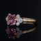 Modern French Pink Sapphire Diamonds & 18 Karat Yellow Gold Thin Ring 3