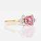 Modern French Pink Sapphire Diamonds & 18 Karat Yellow Gold Thin Ring 9