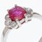 French Modern Ruby with Diamonds & Platinum Engagement Ring, Image 9