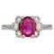 French Modern Ruby with Diamonds & Platinum Engagement Ring, Image 1